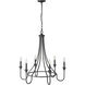 Artemis 6 Light 30 inch Matte Black Chandelier Ceiling Light